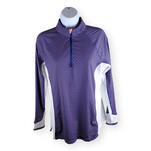 Peter Millar Womens Raglan Color Block Performance Quarter Zip M - Picture 1 of 9